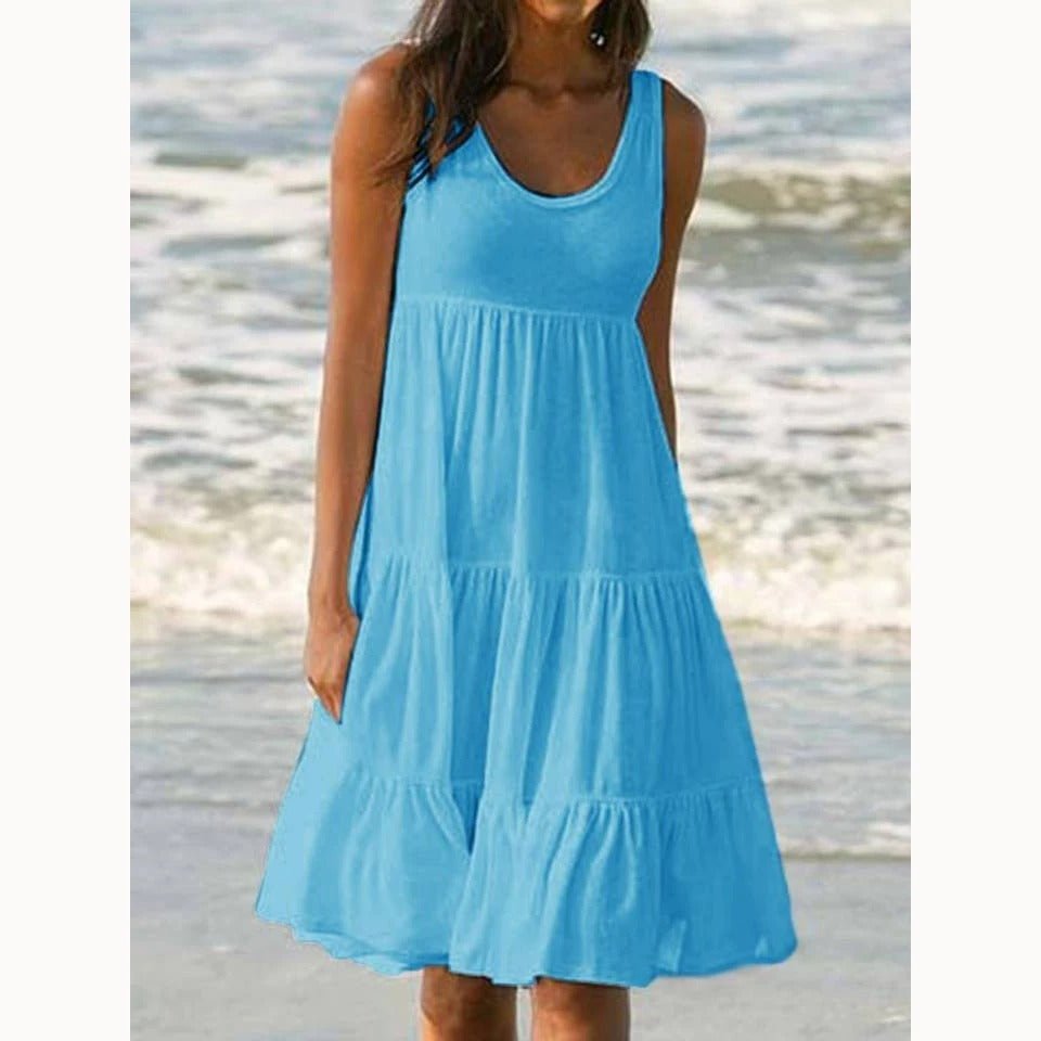 Women's Boho Sleeveless Midi Dress