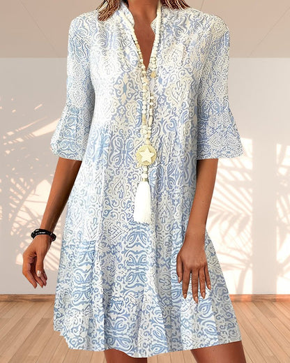 Women's Paisley Swing Midi Dress