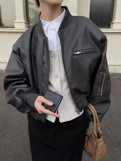 Women's Oversized Classic Bomber Jacket