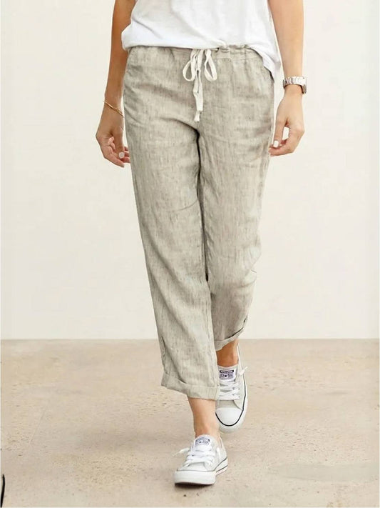 Women's Slim Drawstring Casual Trousers