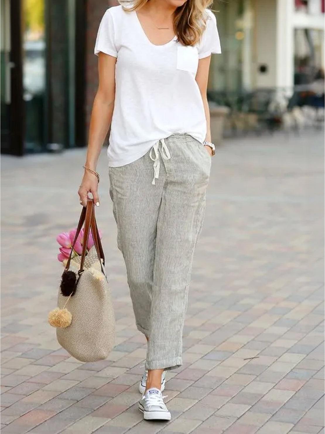 Women's Slim Fit Drawstring Trousers
