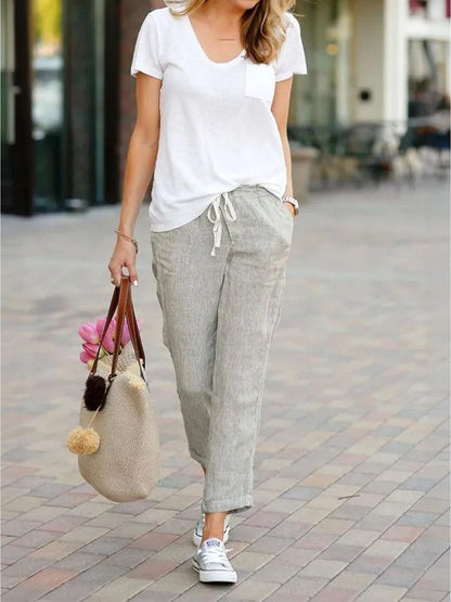 Women's Slim Fit Drawstring Trousers