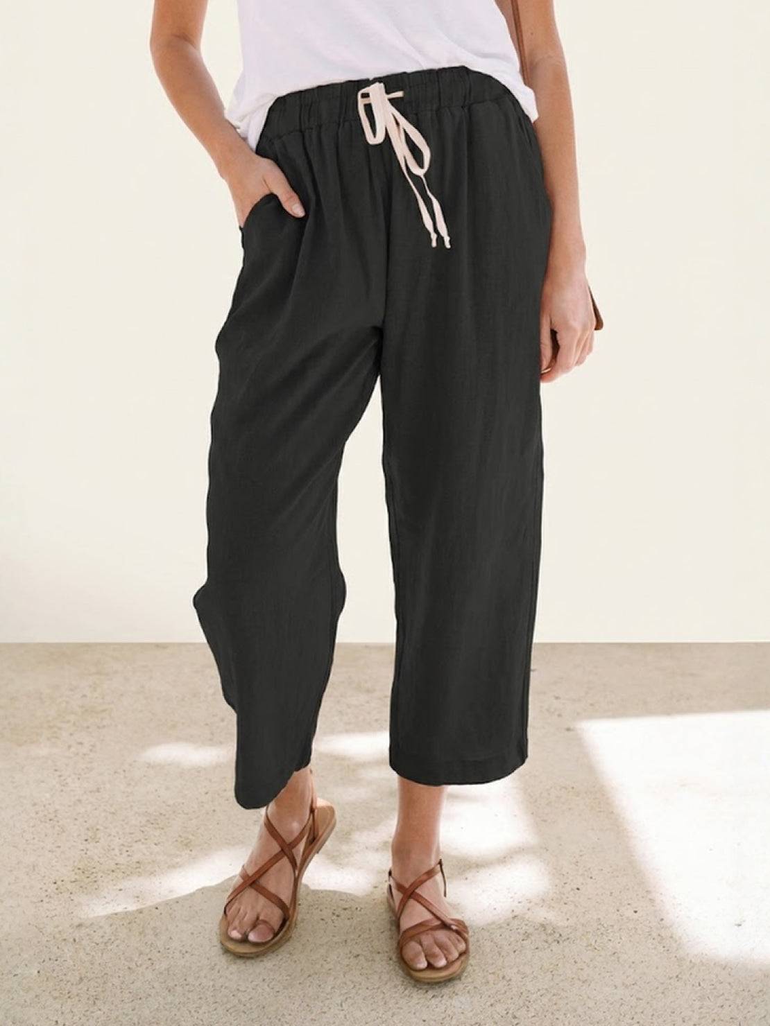 Women's Slim Fit Drawstring Trousers