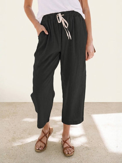 Women's Slim Drawstring Casual Trousers