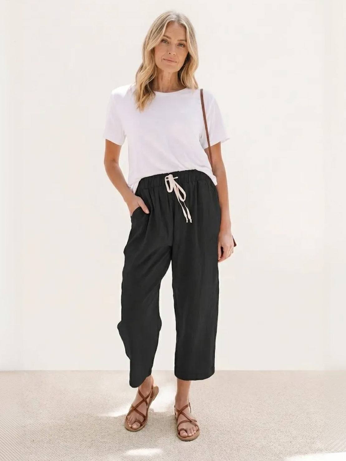 Women's Slim Fit Drawstring Trousers