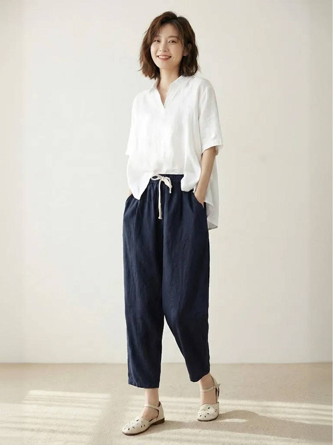 Women's Slim Fit Drawstring Trousers