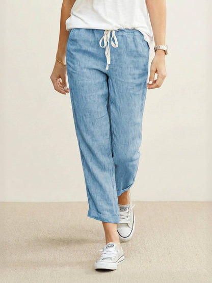 Women's Slim Drawstring Casual Trousers