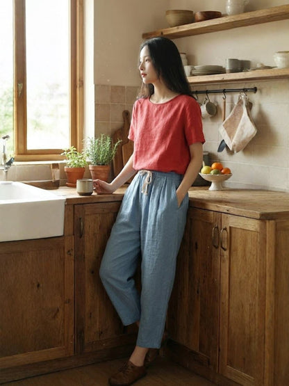 Women's Slim Fit Drawstring Trousers