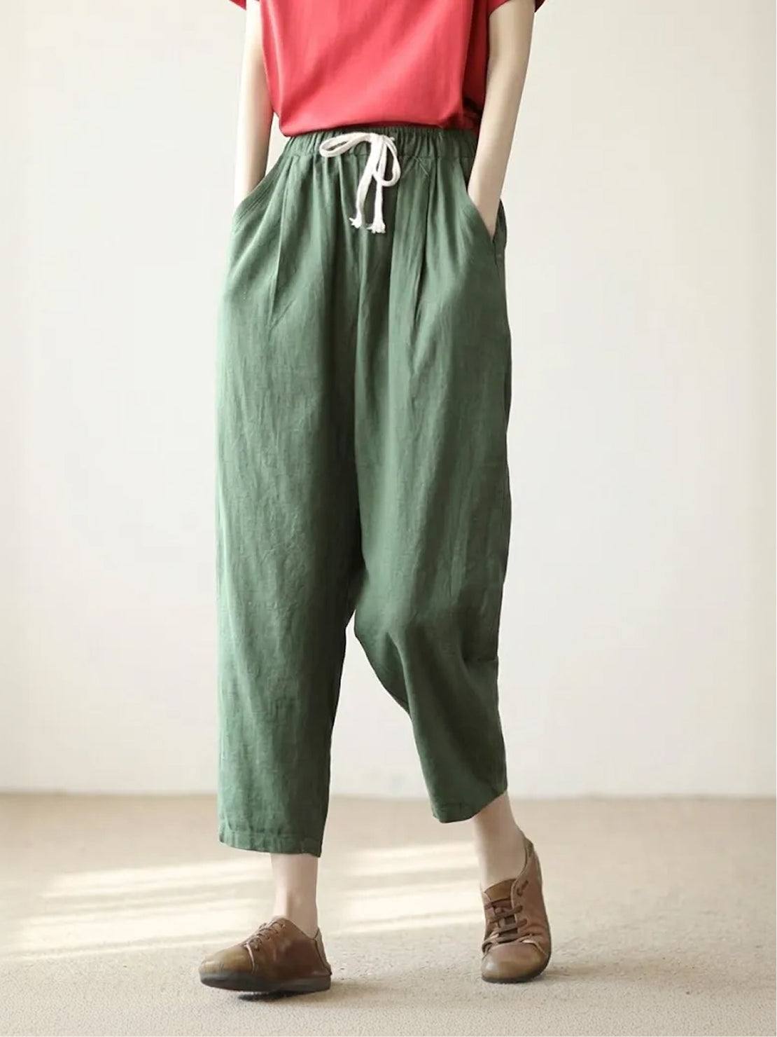 Women's Slim Drawstring Casual Trousers