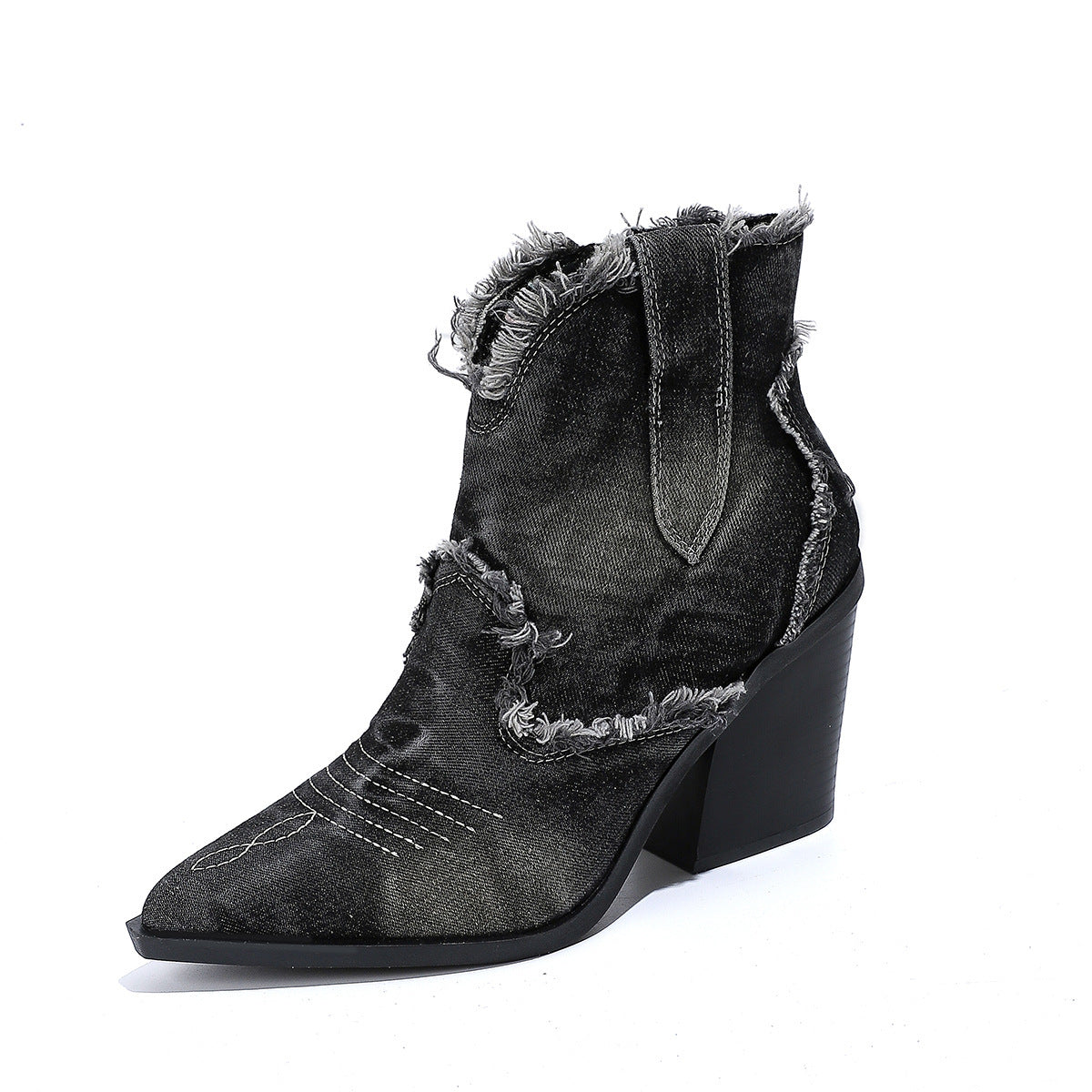 Women's Denim Pointed Cowboy Boots