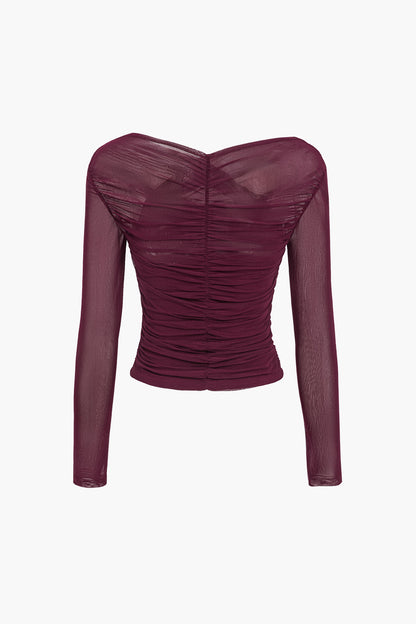 Women’s Ruched Mesh Top