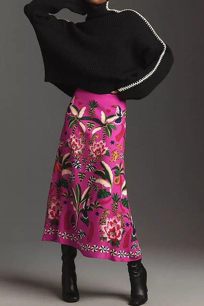 Women's Exotic Print Maxi Skirt