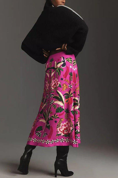 Women's Exotic Print Maxi Skirt
