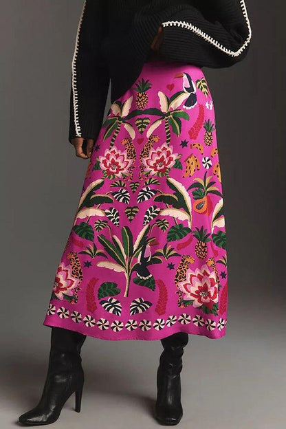 Women's Exotic Print Maxi Skirt