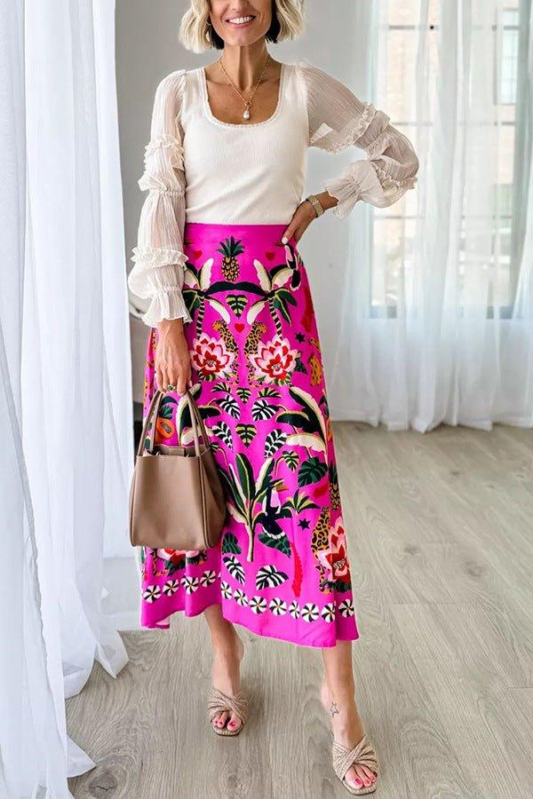 Women's Exotic Print Maxi Skirt