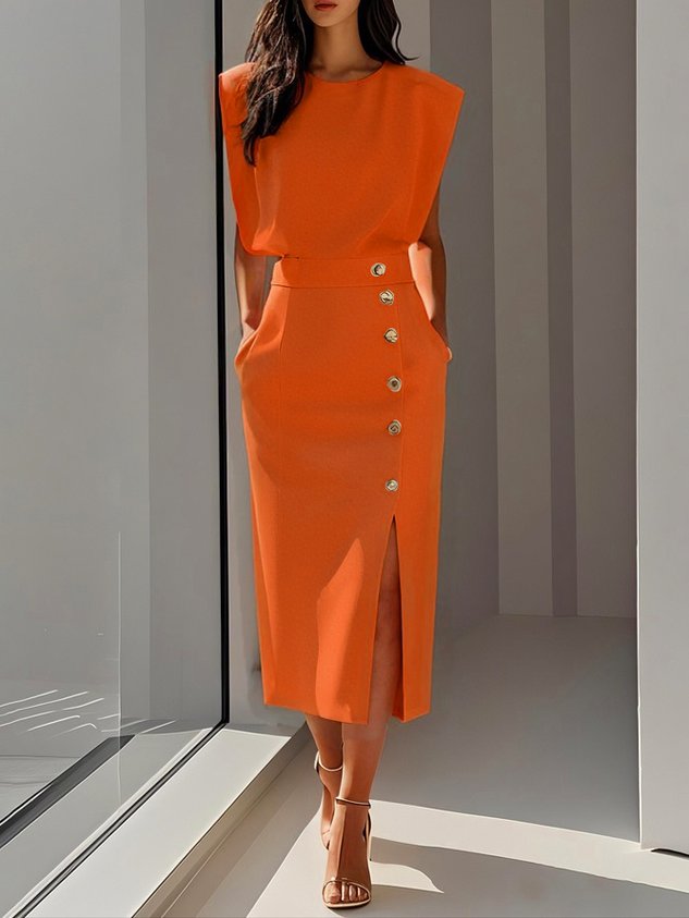 Women's Sleeveless Midi Dress