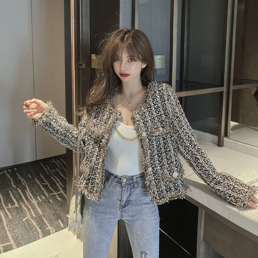 Women's Bouclé Cropped Textured Blazer