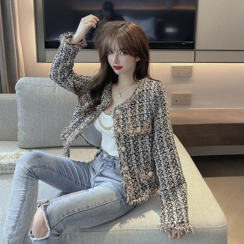 Women's Bouclé Cropped Textured Blazer
