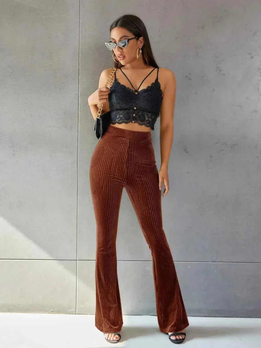 Women's Flared Corduroy Trousers