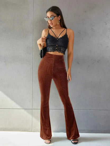 Women's Flared Corduroy Trousers