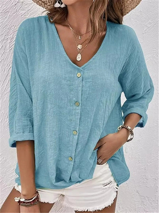 Women’s Cotton Button Front Blouse