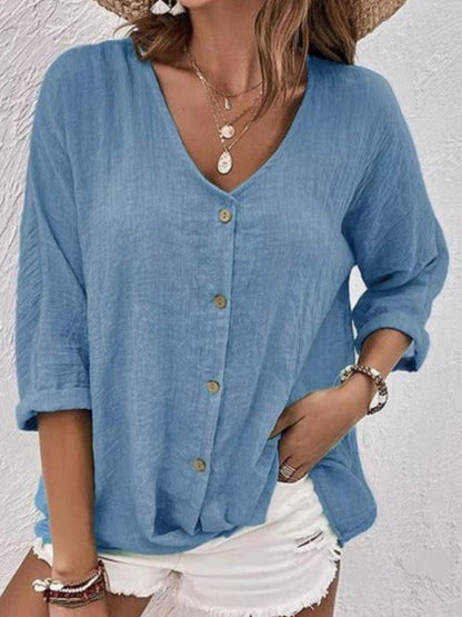 Women’s Cotton Button Front Blouse