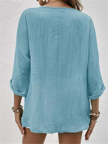 Women’s Cotton Button Front Blouse