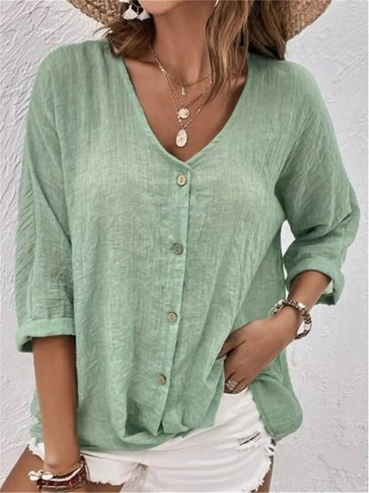 Women’s Cotton Button Front Blouse