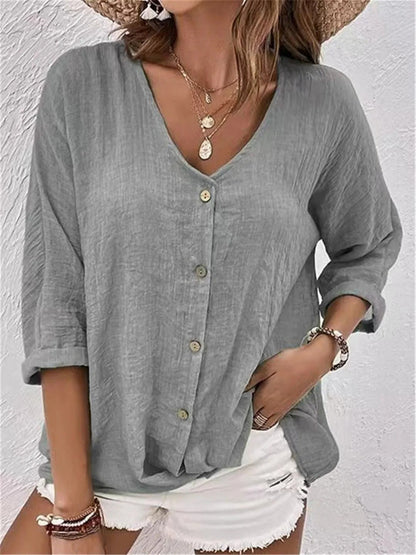 Women’s Cotton Button Front Blouse