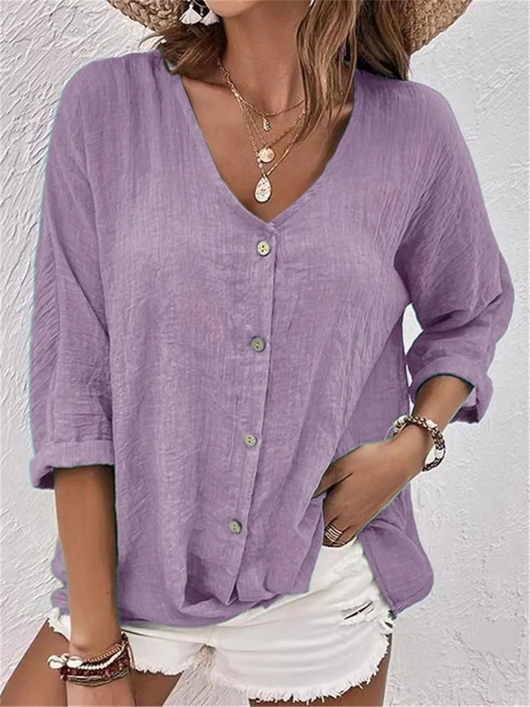 Women’s Cotton Button Front Blouse