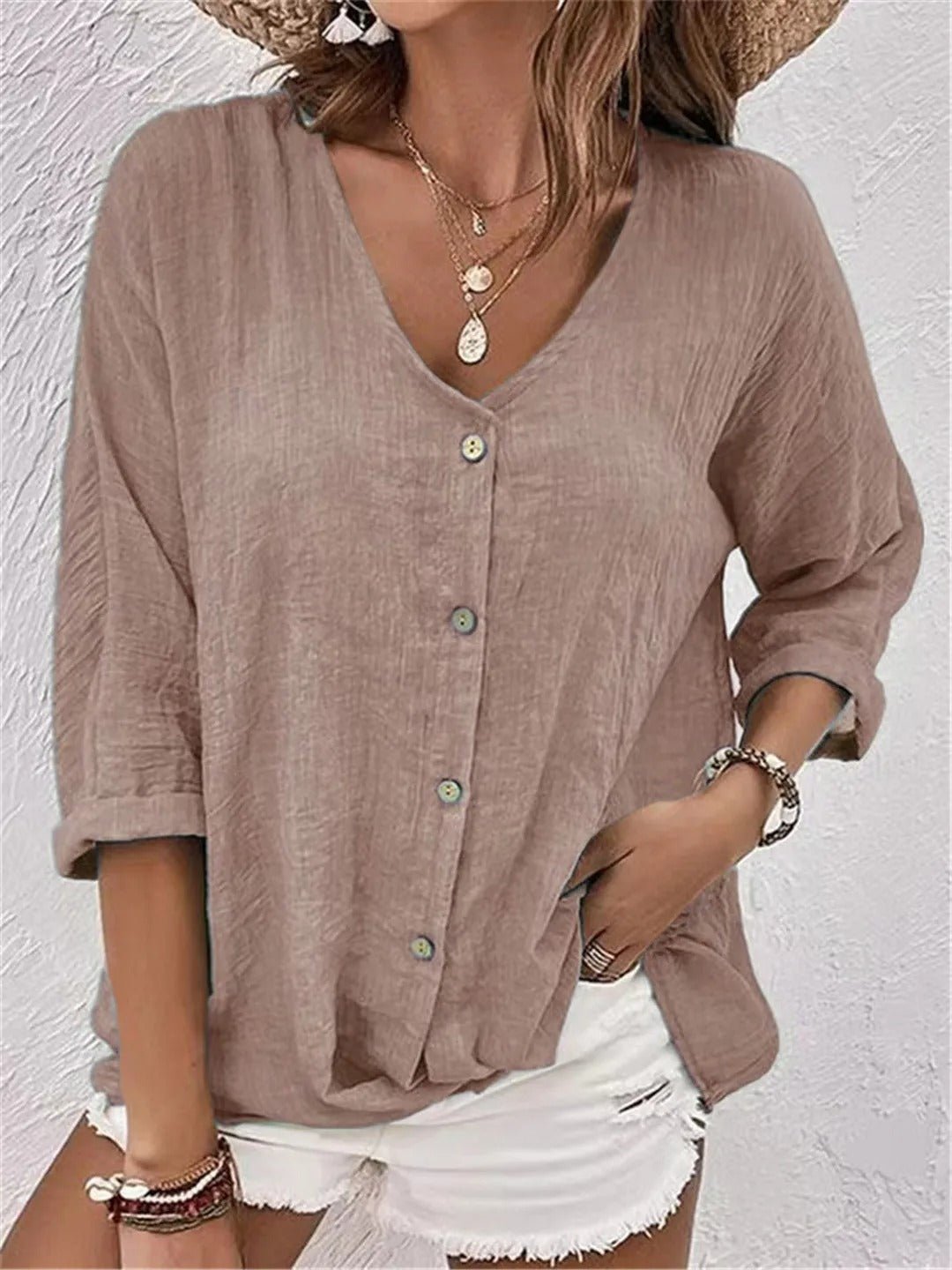 Women’s Cotton Button Front Blouse