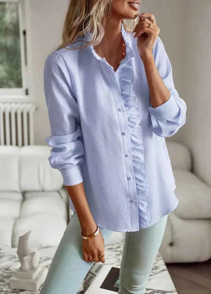 Ruffle Long Sleeve Blouse