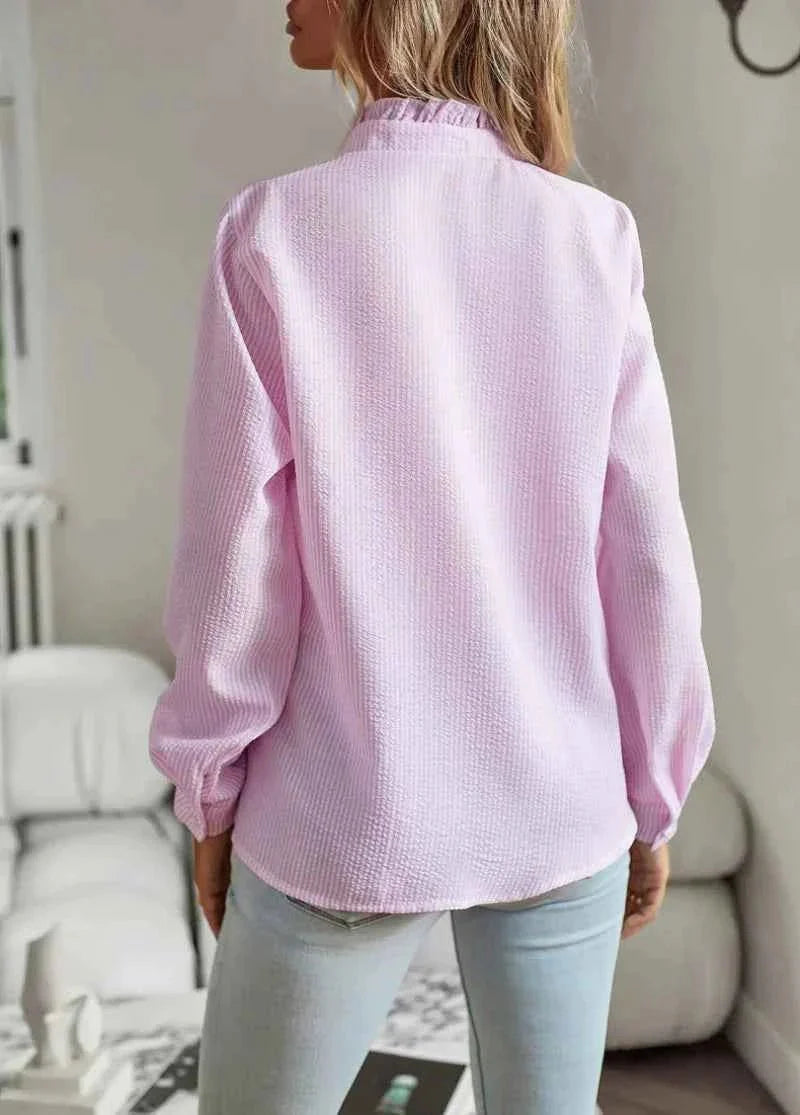 Ruffle Long Sleeve Blouse