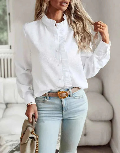 Ruffle Long Sleeve Blouse