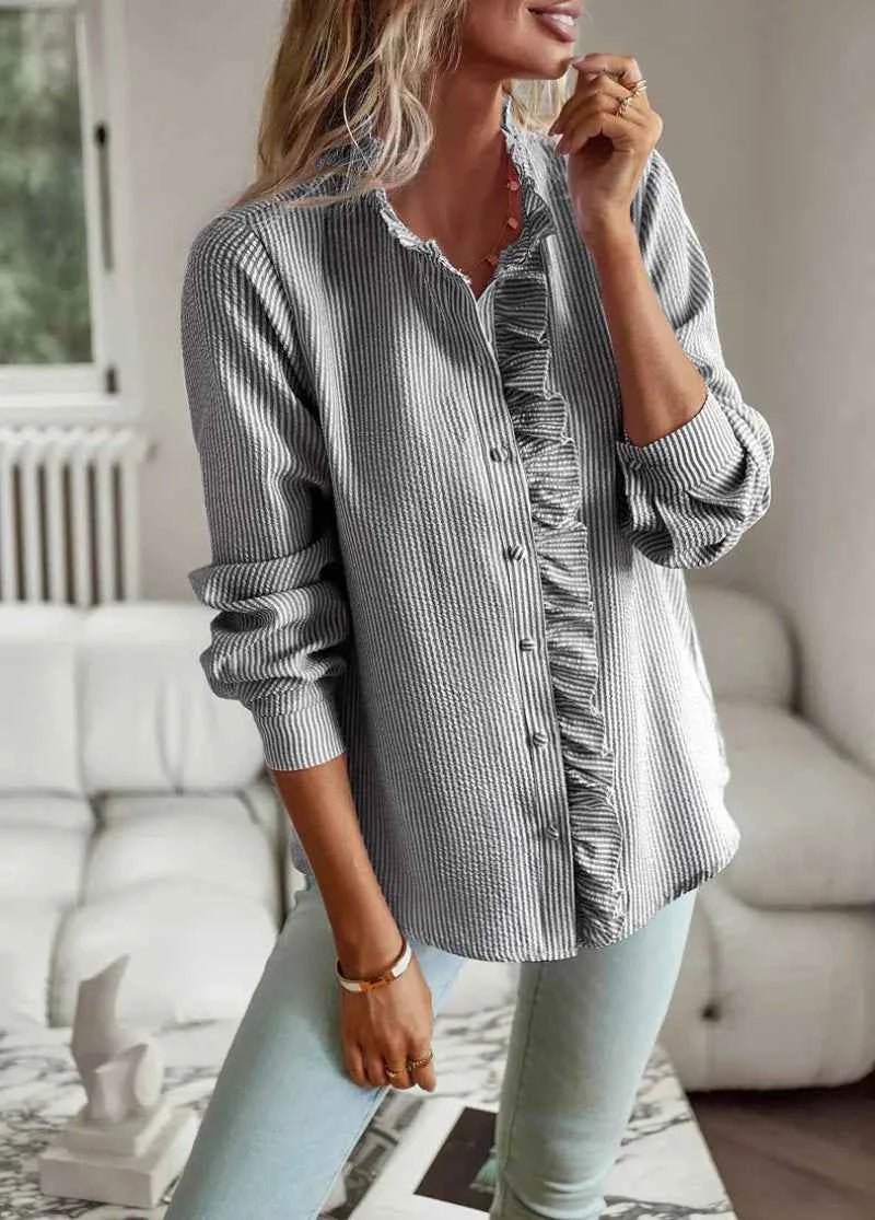 Ruffle Long Sleeve Blouse