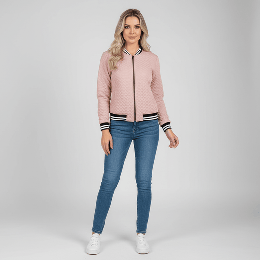 Women's Sporty Zip-Up Bomber Jacket