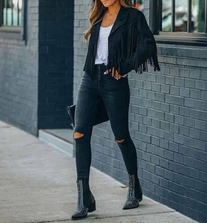 Women's Relaxed Western Fringe Jacket