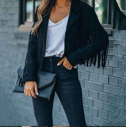 Women's Relaxed Western Fringe Jacket