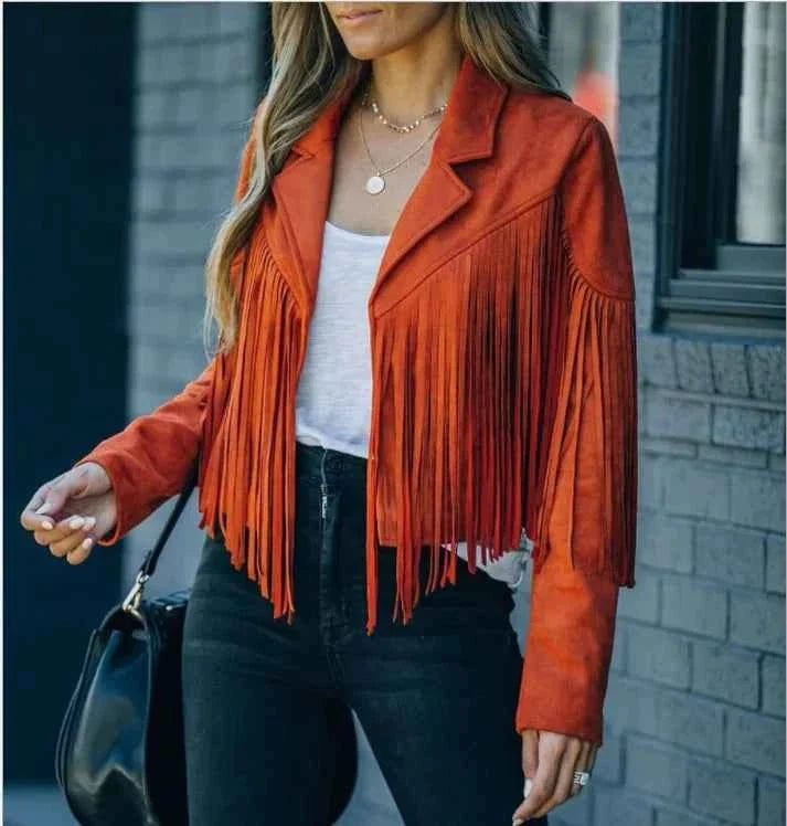 Women's Relaxed Western Fringe Jacket
