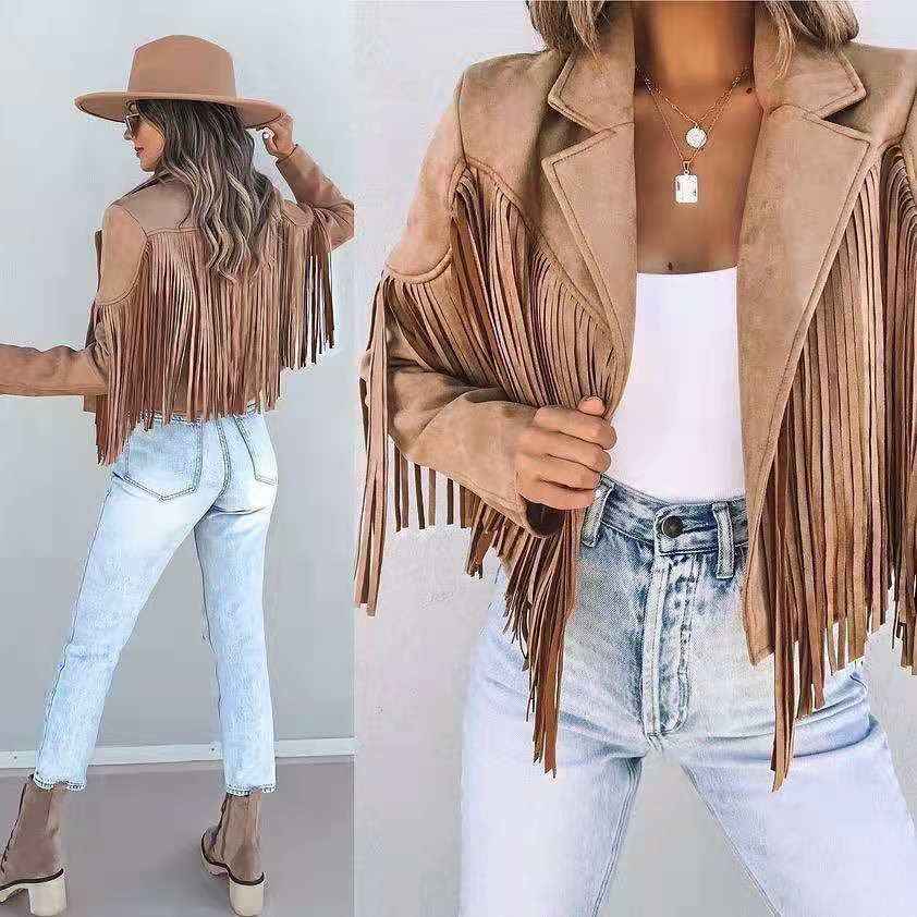 Women's Relaxed Western Fringe Jacket
