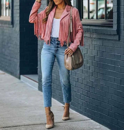 Women's Relaxed Western Fringe Jacket