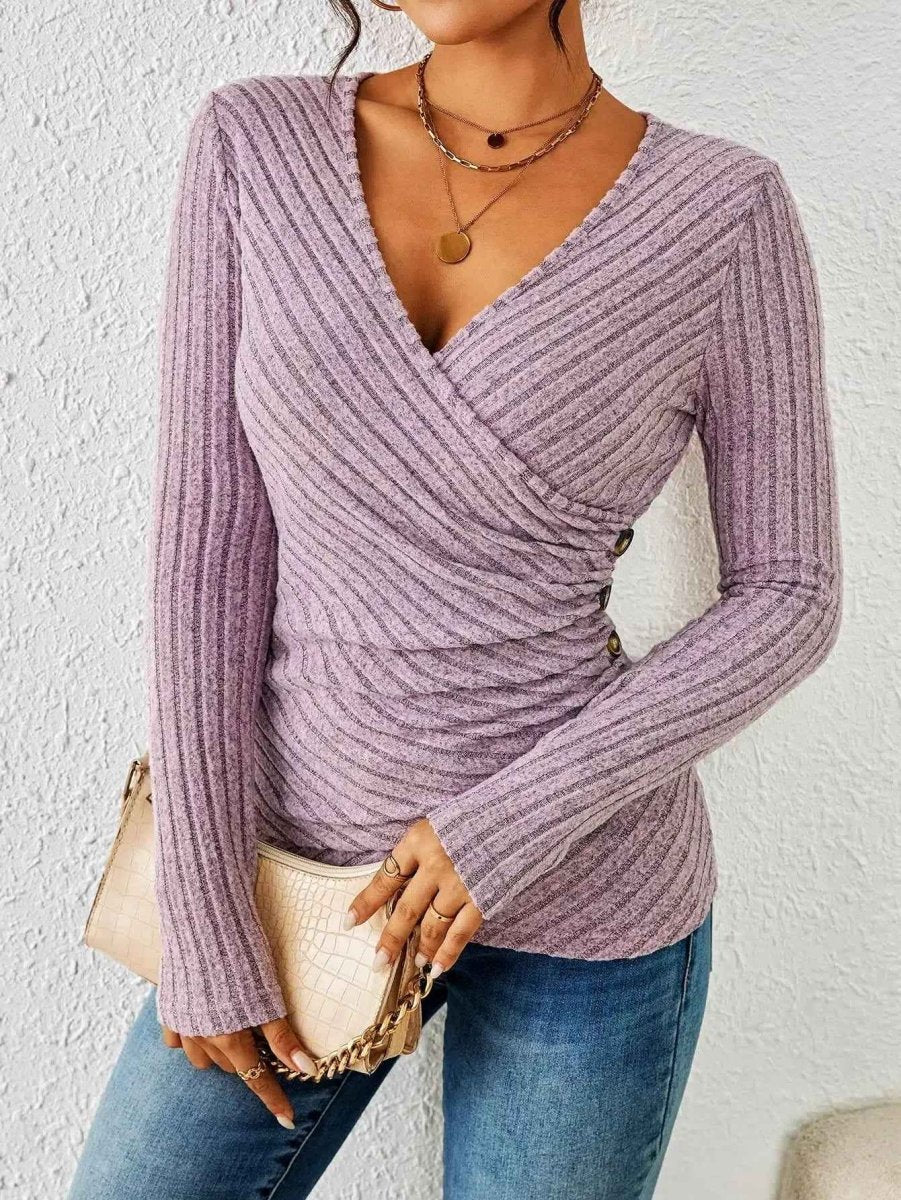 Women's V-Neck Fitted Top