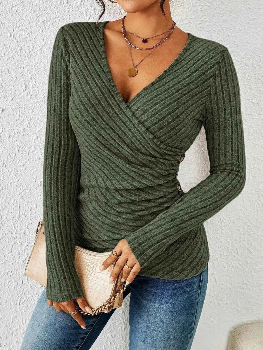 Women's V-Neck Fitted Top