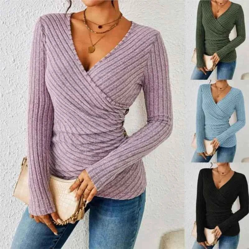 Women's V-Neck Fitted Top