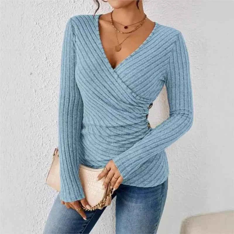 Women's V-Neck Fitted Top