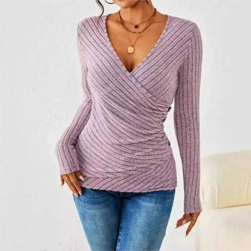 Women's V-Neck Fitted Top