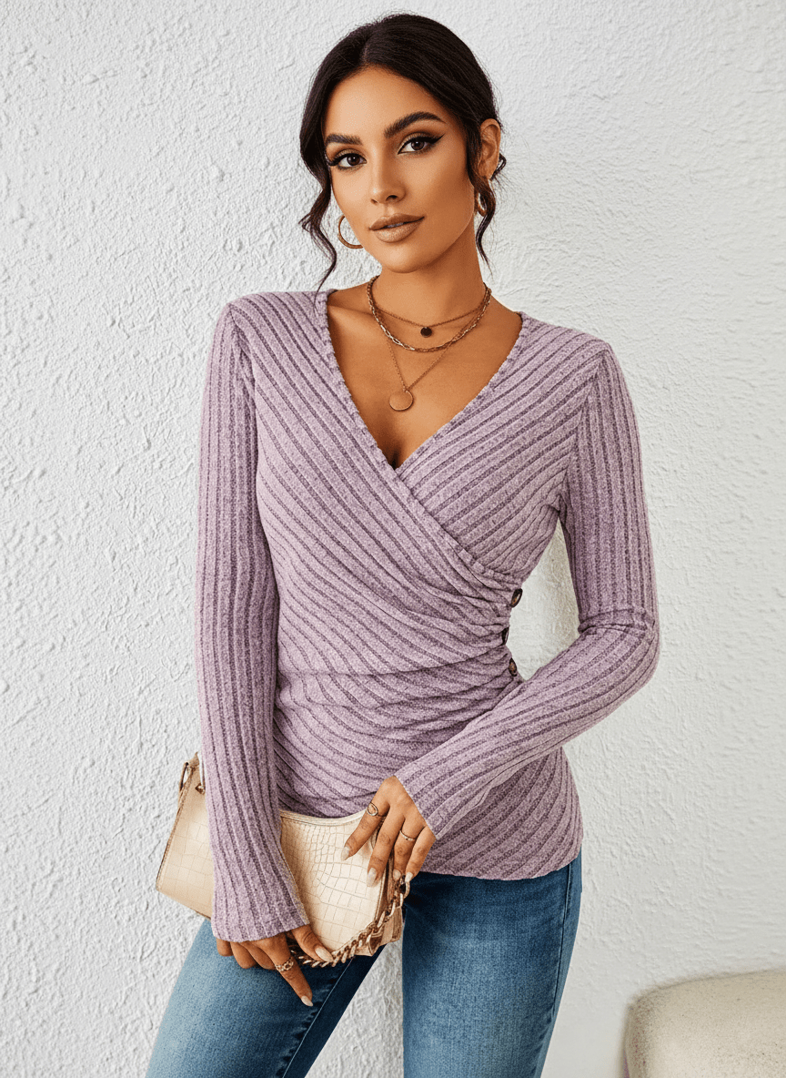 Women's V-Neck Fitted Top