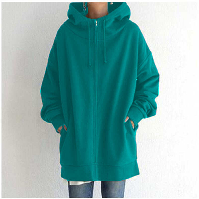Women's Oversized Zip-Up Casual Jacket