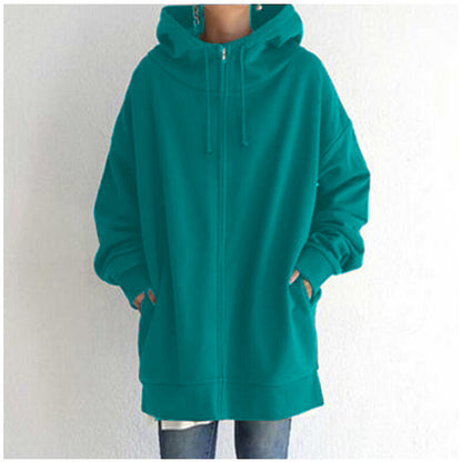 Women's Oversized Zip-Up Casual Jacket