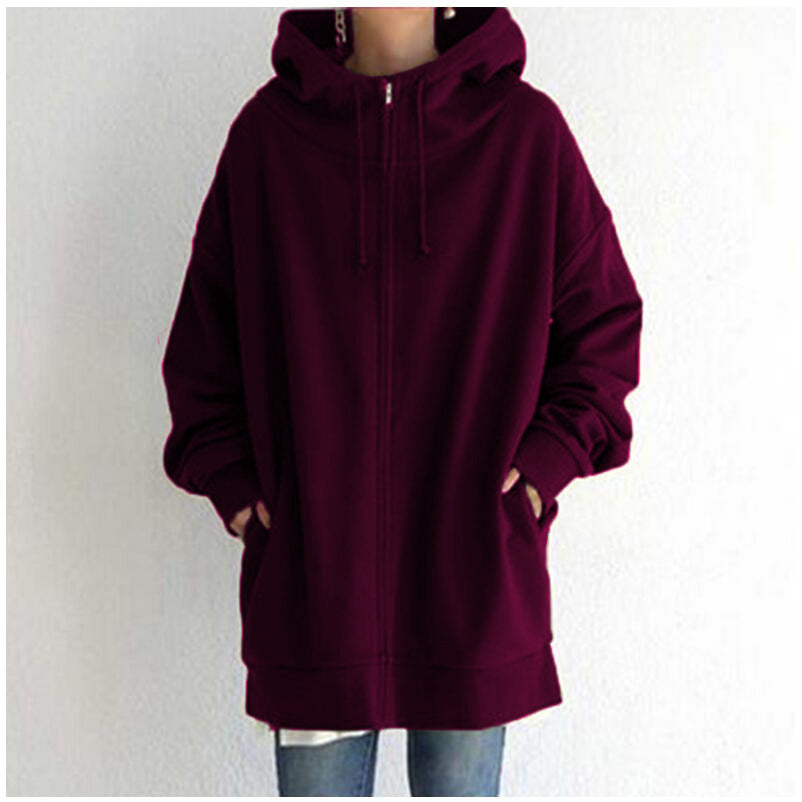 Women's Oversized Zip-Up Casual Jacket